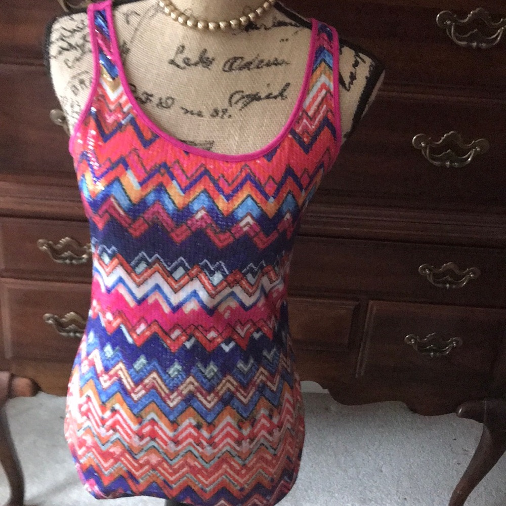 Lily & Lola sequined multi colored tank top!